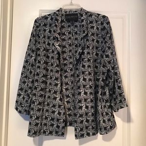 Black patterned shift blazer